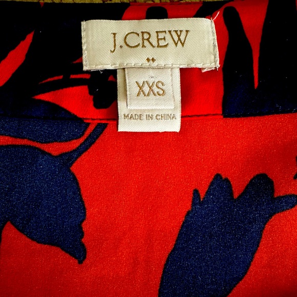J CREW NAVY & TANGERINE TOP, SIZE XS, BAND & BACK BOTTOM DETAILING, EUC - Picture 3 of 7
